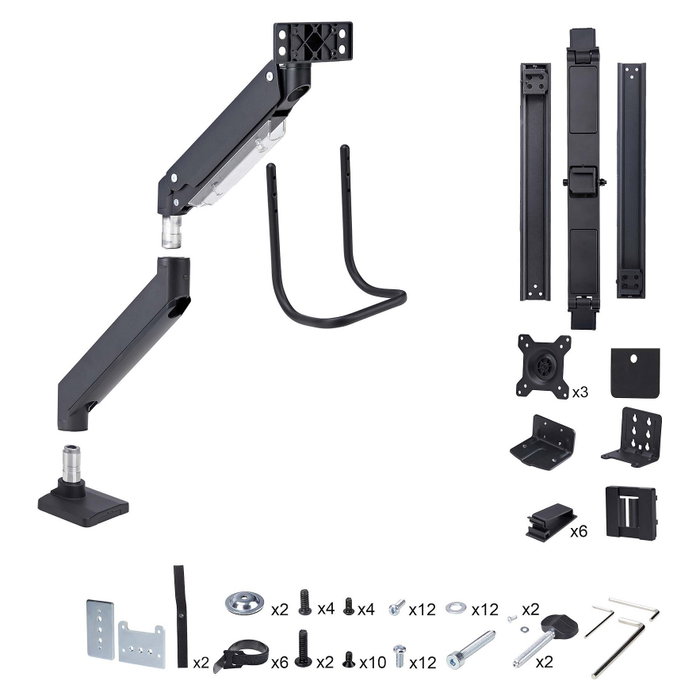 Startech Soporte de Sobremesa para Tres Monitores 27", VESA 75x75 / 100x100
