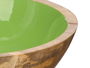 Giftdecor Plato Hondo Madera Mango Verde 20 cm (Set de 12)