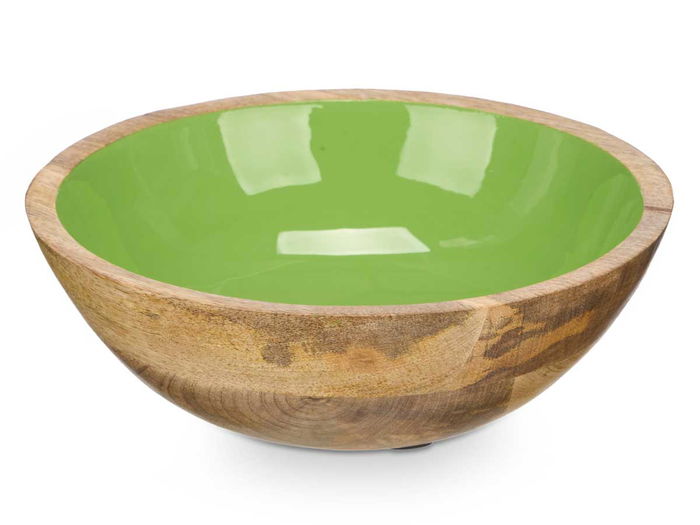 Giftdecor Plato Hondo Madera Mango Verde 20 cm (Set de 12) Giftdecor Plato Hondo Madera Mango Verde 20 cm (Set de 12)