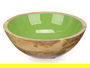 Giftdecor Plato Hondo Madera Mango Verde 20 cm (Set de 12)