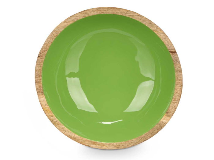 Giftdecor Plato Hondo Madera Mango Verde 20 cm (Set de 12) Giftdecor Plato Hondo Madera Mango Verde 20 cm (Set de 12)
