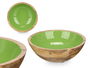 Giftdecor Plato Hondo Madera Mango Verde 20 cm (Set de 12)