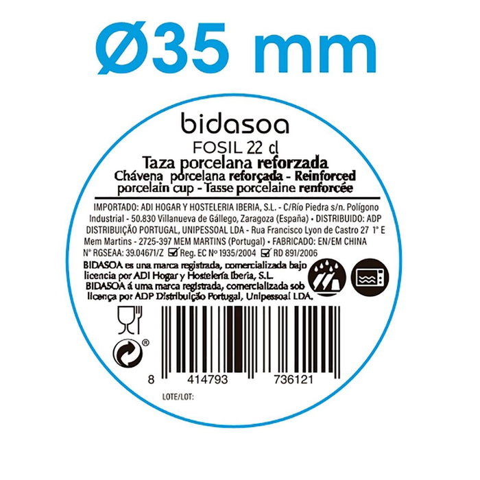 Taza Porcelana Fosil Bidasoa 22 cL