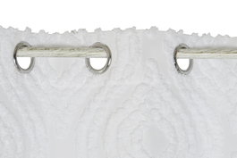 DKD Home Decor Coord cama 1c24 Cortina Boho Blanco 260 x 140 cm (2 Unidades)