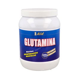 JUST AID L-Glutamina Pura Polvo 500Gr para Mantenimiento Muscular