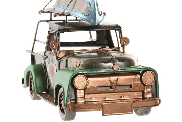 DKD Home Decor Vehiculo Decoracion Vintage Camioneta Plateado Verde Metal 13 x 16 x 30 cm