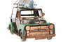 DKD Home Decor Vehiculo Decoracion Vintage Camioneta Plateado Verde Metal 13 x 16 x 30 cm