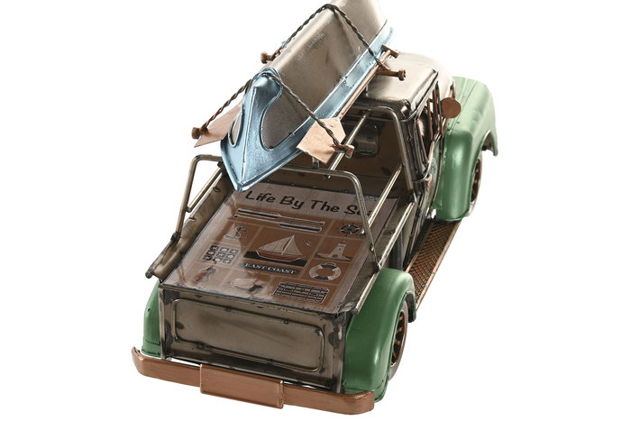 DKD Home Decor Vehiculo Decoracion Vintage Camioneta Plateado Verde Metal 13 x 16 x 30 cm