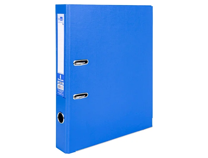 Liderpapel Archivador de Palanca Folio Documenta Forrado PVC Rado con Compresor Metálico y Ollao Lomo 52 mm Azul