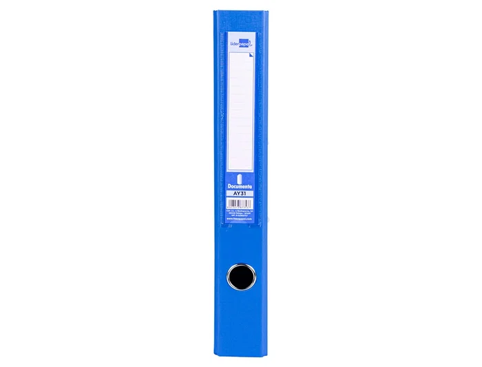 Liderpapel Archivador de Palanca Folio Documenta Forrado PVC Rado con Compresor Metálico y Ollao Lomo 52 mm Azul