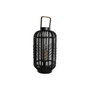 DKD Home Decor Portavelas de Metal y Ratán Negro