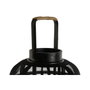 DKD Home Decor Portavelas de Metal y Ratán Negro