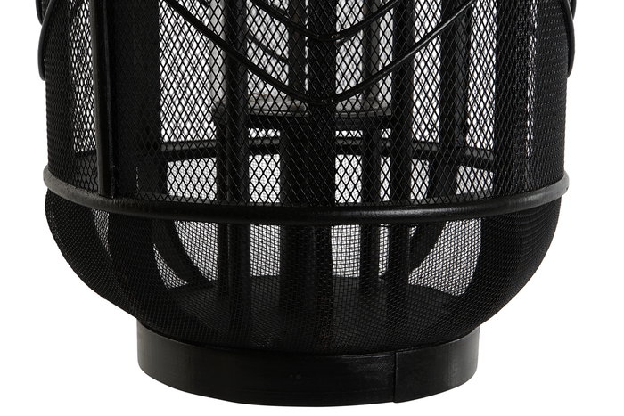 DKD Home Decor Portavela Colonial Negro Metal Ratan 25.5 x 25.5 x 46.5 cm