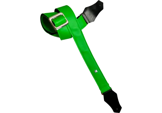 GETM Correa Guitarra Bajo Fly Green Ajustable Hasta 165 cm Polipiel Nailon Piel Color Verde