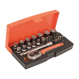 Bahco Llave de vaso 1/4" Juego 25 Piezas con Maletín