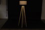 DKD Home Decor Lampara Pie Scandi Natural Beige Madera Poliester 40 x 148 x 40 cm