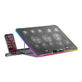 Mars Gaming Soporte Refrigerante MNBC13 para Portátiles hasta 17" con 13 Ventiladores LED y Pantalla LCD