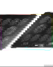 Mars Gaming MNBC13 Base de Refrigeración RGB para Portátiles hasta 17' con 13 Ventiladores, Pantalla LCD, Soporte Smartphone, 2 Puertos USB, 8 Niveles de Inclinación