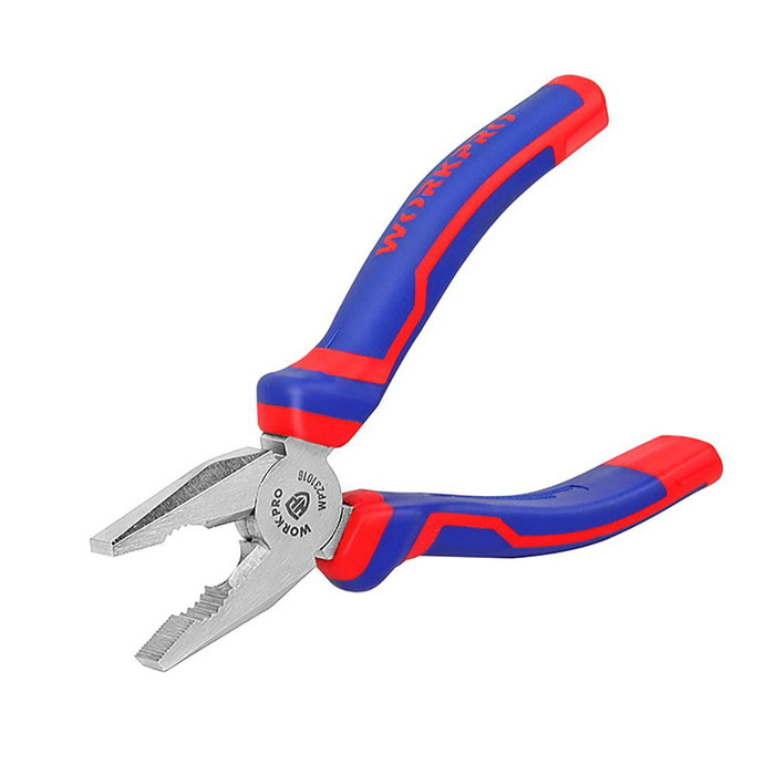 Workpro Juego de 4 alicates y llave ajustable, acero forjado, mango bimaterial, 160 mm