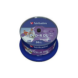 Verbatim DVD+R Double Layer 8x Speed 8.5GB 50 unidades Wide Printable