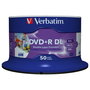 Verbatim DVD+R Double Layer 8x Speed 8.5GB 50 unidades Wide Printable