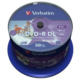 Verbatim DVD+R Double Layer 8x 8,5GB Pack 50 unidades Imprimible