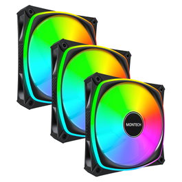Montech RX120 PRO Black Pack de 3 Ventiladores de 120mm