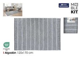Moblekit Alfombra Algodón 120x170 Gris-blanco