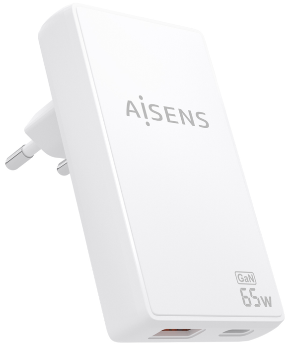 Aisens Cargador de Pared GaN Ultra Delgado 65W Blanco