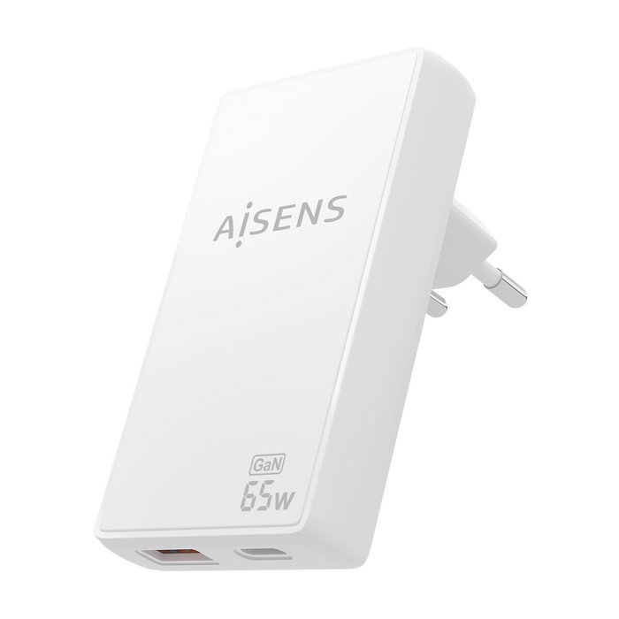 Aisens Cargador de Pared GaN Ultra Delgado 65W Blanco