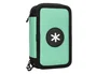 Antartik Plumier Escolar Triple Cremallera Color Menta 36 Piezas