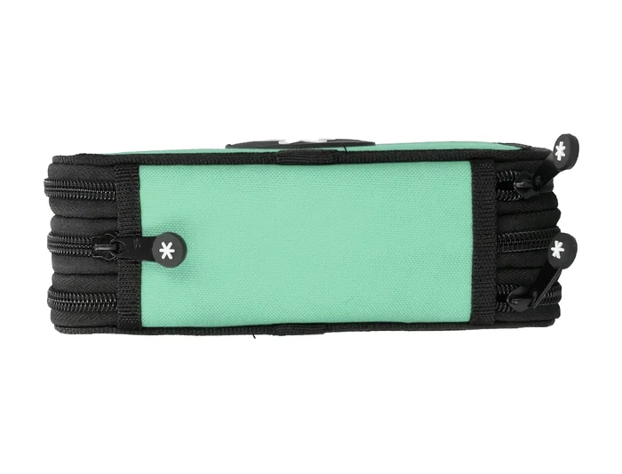 Antartik Plumier Escolar Triple Cremallera Color Menta 36 Piezas