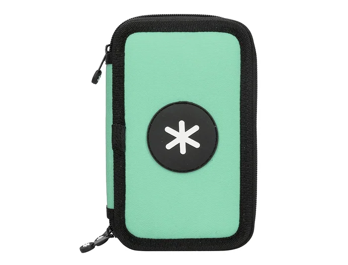 Antartik Plumier Escolar Triple Cremallera Color Menta 36 Piezas