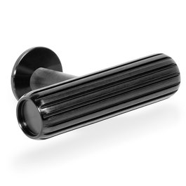 Viefe Pomo Aluminio Modelo Rille T 55X38 Acabado Efecto Inox, Laton Oscuro Cepillado, Negro Cepillado Diseño Contemporáneo Muebles