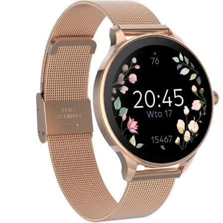 Smartwatch Forever Velora SB-306 Oro Rosa - Notificaciones, Frecuencia Cardíaca, Monitorización Sueño, Sumergible IP67