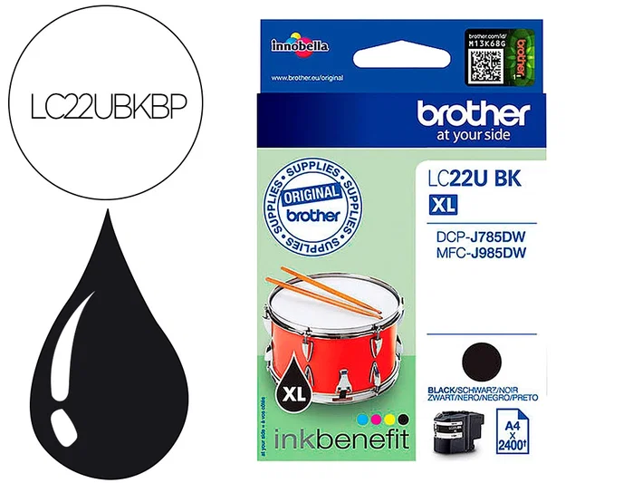 Brother Cartucho de Tinta LC22UBK XL Negro