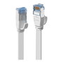 Lindy Patchkabel Cat6A U/FTP Flachband Blanco 10m, Cable LAN Ethernet de Cobre Blindado (STP), 10/100/1000Base-T(X), 500 MHz, RJ-45 Macho, 32 AWG, 6 cm Radio Min. -10 a 60 grados C