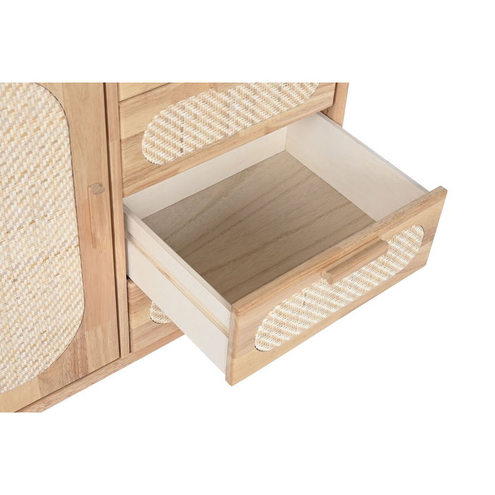 DKD Home Decor Buffet Rubberwood y Ratán Natural DKD Home Decor Buffet Rubberwood y Ratán Natural