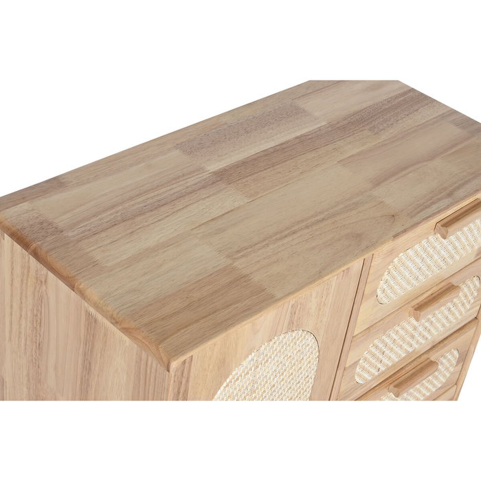 DKD Home Decor Buffet Rubberwood y Ratán Natural DKD Home Decor Buffet Rubberwood y Ratán Natural