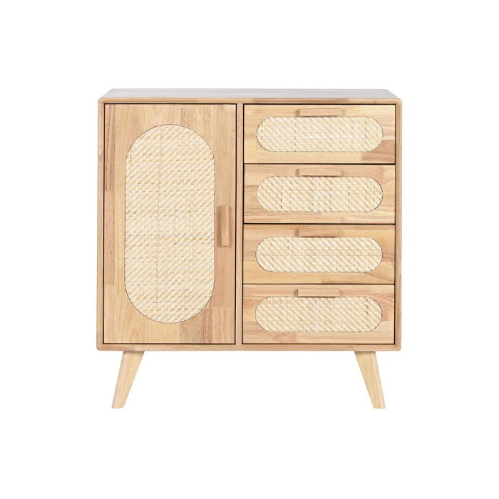 DKD Home Decor Buffet Rubberwood y Ratán Natural DKD Home Decor Buffet Rubberwood y Ratán Natural