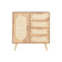 DKD Home Decor Buffet Rubberwood y Ratán Natural