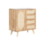 DKD Home Decor Buffet Rubberwood y Ratán Natural
