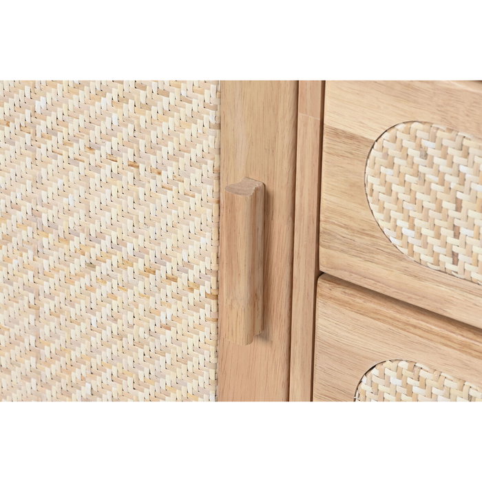 DKD Home Decor Buffet Rubberwood y Ratán Natural DKD Home Decor Buffet Rubberwood y Ratán Natural