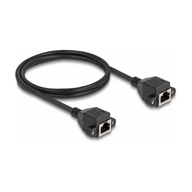DeLOCK Cable de extensión RJ50 hembra a hembra S/FTP 1 m negro DeLOCK Cable de extensión RJ50 hembra a hembra S/FTP 1 m negro