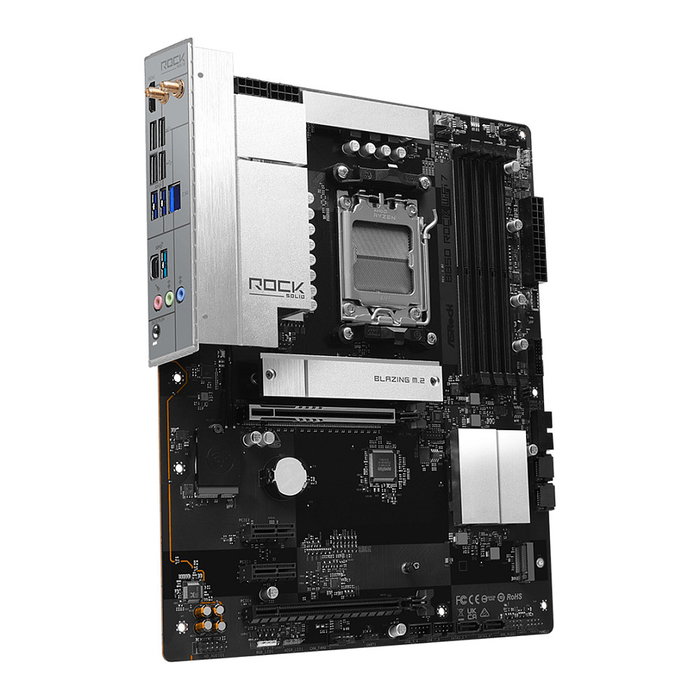 ASRock B850 Rock - Placa Base ATX AMD B850, Socket AM5, WiFi 7 (802.11be), Bluetooth 5.4, DDR5 (4x DIMM, 256GB), PCIe 5.0, HDMI, USB-C, para Ryzen 7000/8000/9000