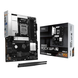 ASRock B850 Rock - Placa Base ATX AMD B850, Socket AM5, WiFi 7 (802.11be), Bluetooth 5.4, DDR5 (4x DIMM, 256GB), PCIe 5.0, HDMI, USB-C, para Ryzen 7000/8000/9000