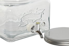 DKD Home Decor Dispensador Bebidas Transparente Cristal Metal Abs Silicona 25 x 16 x 19 cm 3.5L