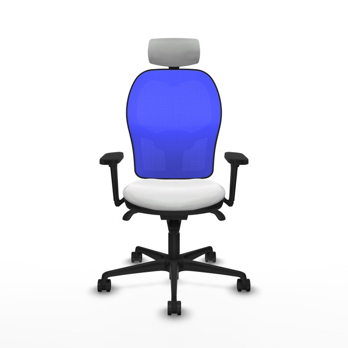 PIQUERAS Y CRESPO Silla de oficina Jorquera con mecanismo Sincro, Tela Blanca y Malla Azul PIQUERAS Y CRESPO Silla de oficina Jorquera con mecanismo Sincro, Tela Blanca y Malla Azul