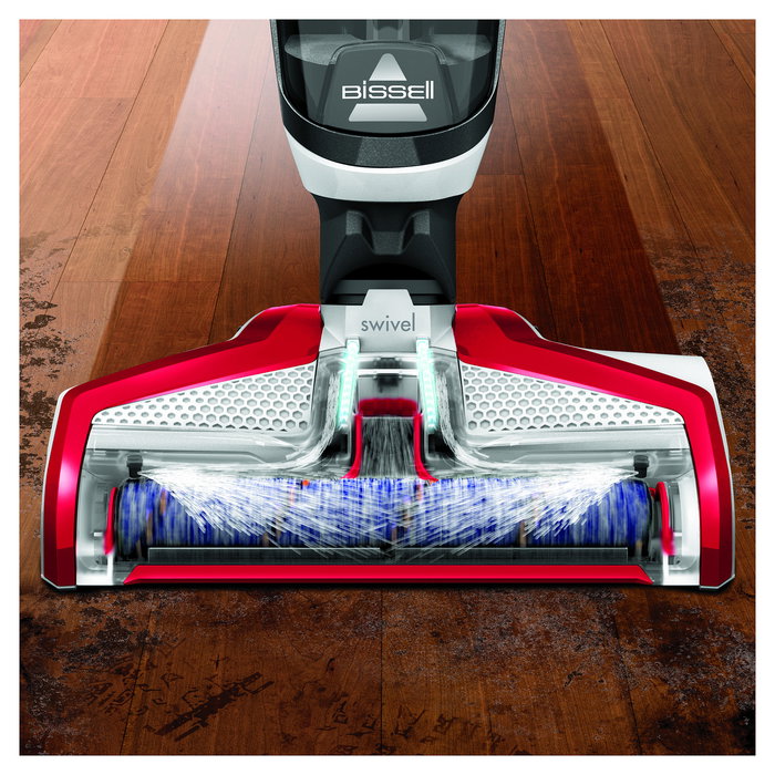 Bissell CrossWave Essential (22034) Aspiradora vertical 3 en 1 sin bolsa para seca y humeda, Tanque de agua 0.82L, Rojo y Blanco