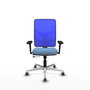 PIQUERAS Y CRESPO Silla de oficina Motilla con mecanismo Sincro/Traslack, Azul